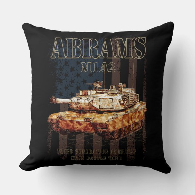 Abrams M1A2 MBT Verenigde Staten Main Battle Tank Kussen (Voorkant)