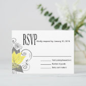 Abraxas Abstract Floral RSVP | gele houtskool (Staand voorkant)