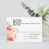 Abraxas Abstract Floral RSVP | perzikkoraal (Staand voorkant)