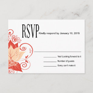Abraxas Abstrait Floral RSVP corail de pêche