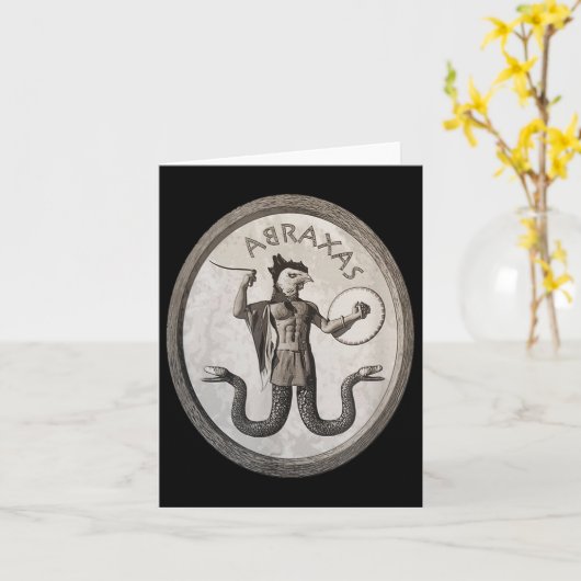 Abraxas Esoterisch Gnostisch Symbool Occulte Pagan Kaart (Gele Bloem)