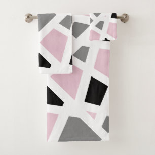 Abrégé sur noir gris rose blanc géométrique
