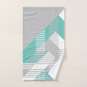 Abrégé sur turquoise blanc gris de motif élégant (Serviette à main)
