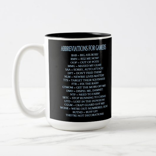 Abréviations Pour Gamers MMOPRG Humour Mug (Gauche)