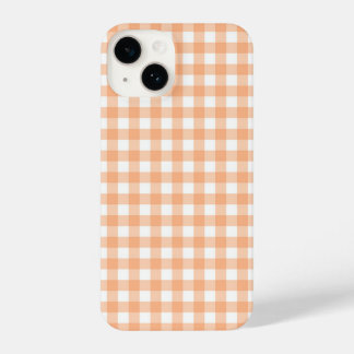 Abriek Oranje Gingham iPhone 14 Hoesje