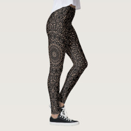 Abrikoos Beige Mandala met elegante symmetrie Leggings