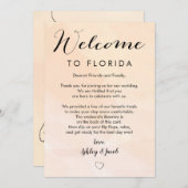 Abrikoos bruiloft welkomstbrief & routebeschrijvin programma (Voorkant / Achterkant)