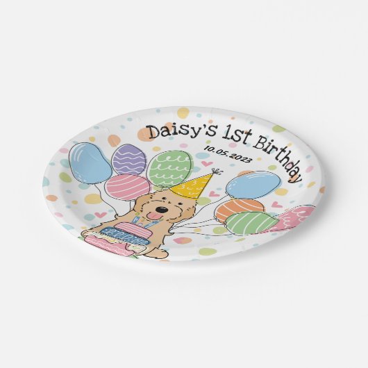 Abrikoos Cockapoo Cavapoo Hond Verjaardag Papieren Bordje (Gekanteld)