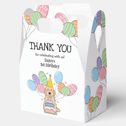 Abrikoos Cockapoo Cavapoo Verjaardag Dank u Bedankdoosjes (Geopend)