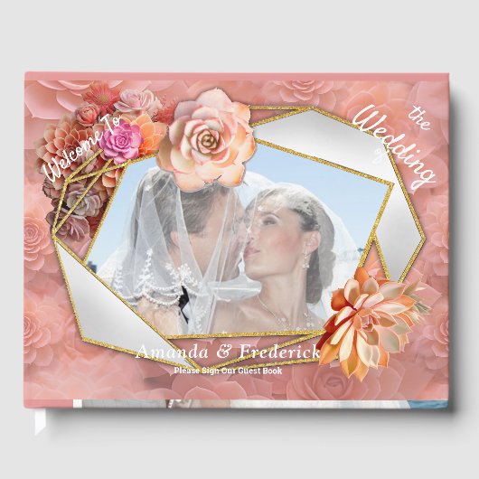 Abrikoos Crush Succulente Kleuren voor 2024 Gastenboek (Voorkant)