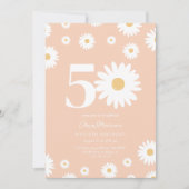 Abrikoos Daisy 50ste verjaardag uitnodiging (Voorkant)