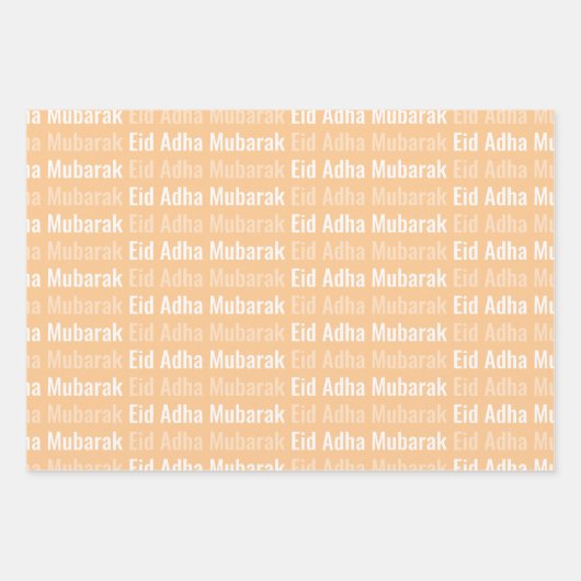 Abrikoos Eid Adha Mubarak Kaaba Schaap Inpakpapier Vel (Voorkant 2)