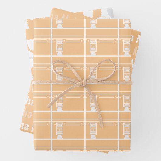 Abrikoos Eid Adha Mubarak Kaaba Schaap Inpakpapier Vel (In situ)