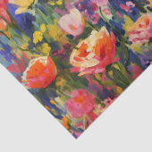 Abrikoos en Paarse bloemmotief Decoupage Tissuepapier (Detail)