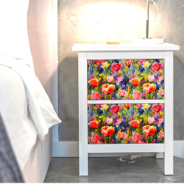 Abrikoos en Paarse bloemmotief Decoupage Tissuepapier