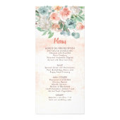 Abrikoos en Wasabi Groene Waterverf Bloemenbruilof Reclamekaart (Voorkant)