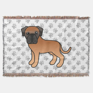 Abrikoos Engelse Mastiff Schattige Cartoon Hond Deken