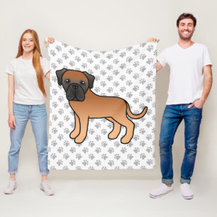 Abrikoos Engelse Mastiff Schattige Cartoon Hond & Fleece Deken