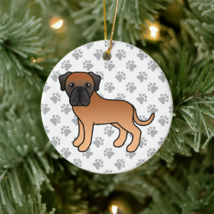 Abrikoos Engelse Mastiff Schattige Cartoon Hond Keramisch Ornament
