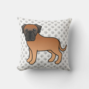 Abrikoos Engelse Mastiff Schattige Cartoon Hond &  Kussen