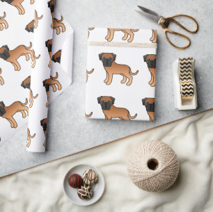 Abrikoos Engelse Mastiff Schattige Cartoon Hond Pa Cadeaupapier