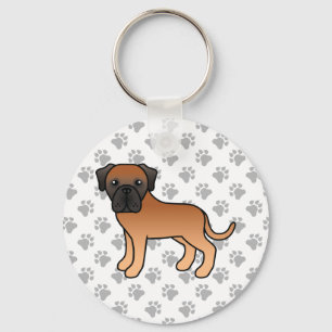 Abrikoos Engelse Mastiff Schattige Cartoon Hond Sleutelhanger