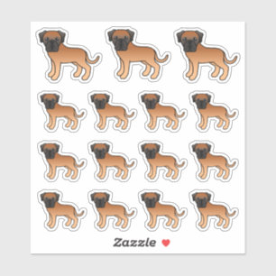 Abrikoos Engelse Mastiff Schattige Cartoon Honden Sticker