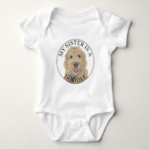 Abrikoos Golden Doodle Dog Big Sister Romper