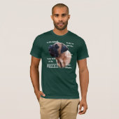Abrikoos Mastiff FAQ donker shirt (Voorkant volledig)