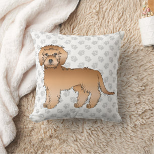 Abrikoos Mini Goldendoodle Schattige Cartoon Hond Kussen