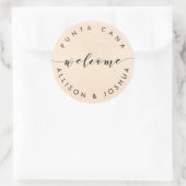 Abrikoos Welkom Sticker Labels voor Hotel Welkomst (Tas)