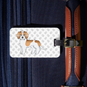 Abrikooskleurige Parti-kleur Mini Goldendoodle Hon Bagagelabel