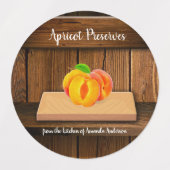 Abrikozen bewaren Rustige Cirkel Etiket voor voeds Labels (Design 1)