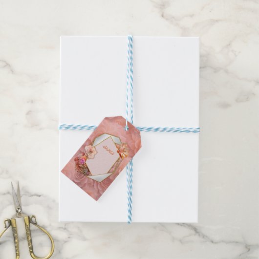 Abrikozen Crush Succulente Kleuren Cadeaulabel (Met Touw)