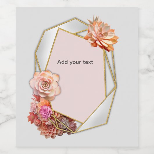 Abrikozen Crush Succulente Kleuren Wijn Etiket (Enkel label)