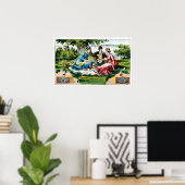 Abrikozen, fruit en kunst poster (Thuiskantoor)