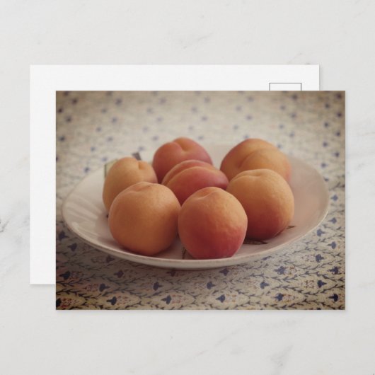Abrikozen op een bord briefkaart (Voorkant / Achterkant)