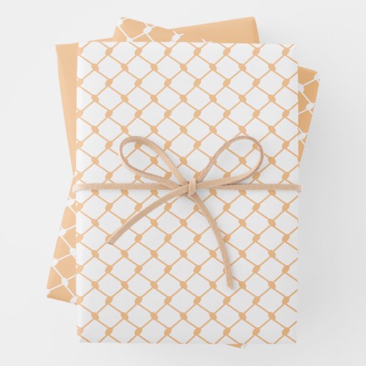 Abrikozen Palestijns Keffiyeh Patroon Ontwerp Inpakpapier Vel (In situ)