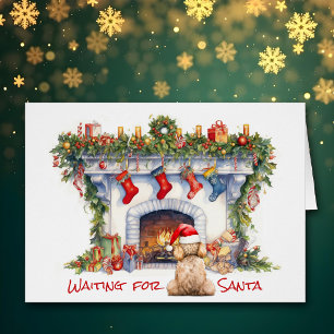 Abrikozen Poodle Wacht op Kerstman Kersthaard