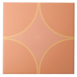 Abrikozen sinaasappel, Peach en roze kwart cirkel Tegeltje