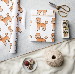 Abrikozen Toy Poodle Mooie Cartoon Hond Patroon Cadeaupapier