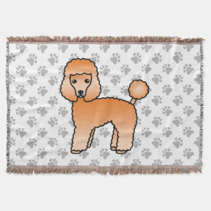 Abrikozen Toy Poodle Schattige Cartoon Hond Deken