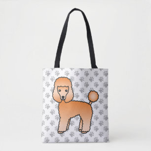 Abrikozen Toy Poodle Schattige Cartoon Hond Draagtas