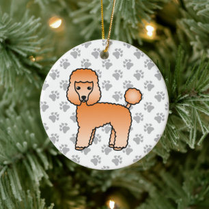 Abrikozen Toy Poodle Schattige Cartoon Hond Keramisch Ornament