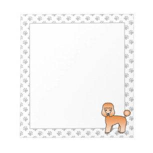 Abrikozen Toy Poodle Schattige Cartoon Hond Notitieblok