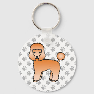 Abrikozen Toy Poodle Schattige Cartoon Hond Sleutelhanger