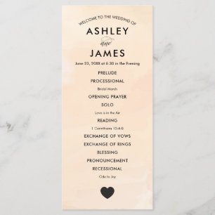 Abrikozen Waterverf Trouwprogramma voor Ceremonie Programma