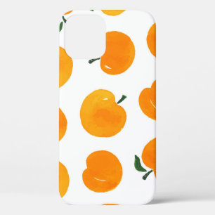 Abrikozen Waterverf Witte Achtergrond  iPhone 12 Hoesje