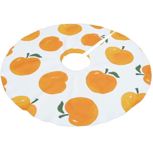 Abrikozen Waterverf Witte Achtergrond  Kerstboom Rok (Gekanteld)