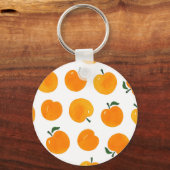 Abrikozen Waterverf Witte Achtergrond Sleutelhanger (Voorkant)
